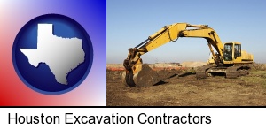 Houston, Texas - excavation project equipment