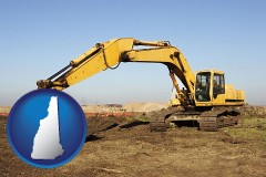 new-hampshire map icon and excavation project equipment