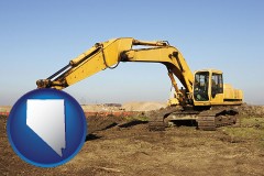 nevada map icon and excavation project equipment