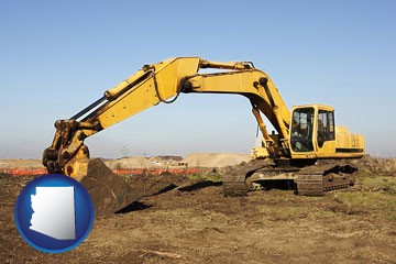 excavation project equipment - with Arizona icon