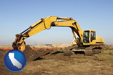 excavation project equipment - with California icon