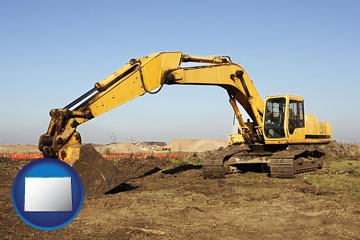excavation project equipment - with Colorado icon