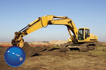 excavation project equipment - with Hawaii icon