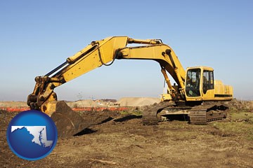 excavation project equipment - with Maryland icon