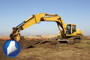 excavation project equipment - with Maine icon