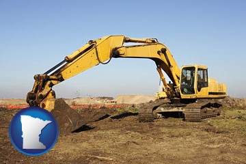 excavation project equipment - with Minnesota icon