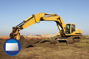 excavation project equipment - with North Dakota icon