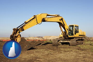 excavation project equipment - with New Hampshire icon