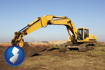 excavation project equipment - with New Jersey icon