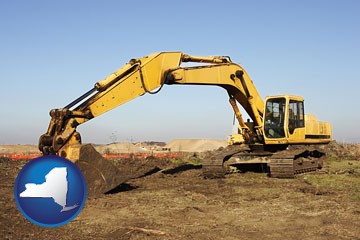 excavation project equipment - with New York icon