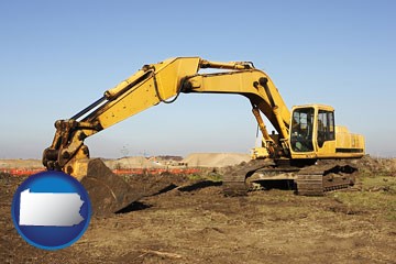excavation project equipment - with Pennsylvania icon