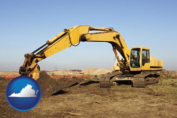 excavation project equipment - with Virginia icon