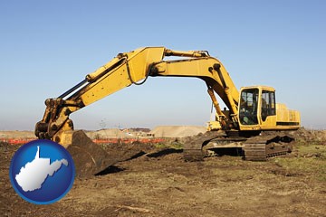 excavation project equipment - with West Virginia icon
