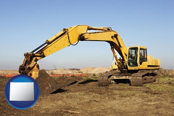 excavation project equipment - with Wyoming icon