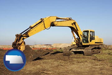 excavation project equipment - with Nebraska icon